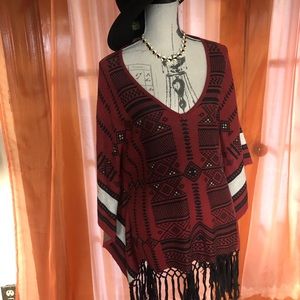 Tasha Polizzi Eastwood 100% Cotton Knit Poncho NEW
